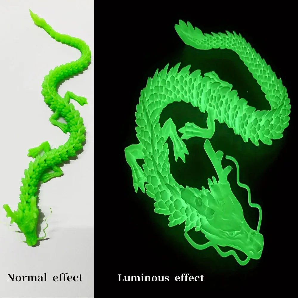 Impressão 3D dragão articulado -brilha no escuro