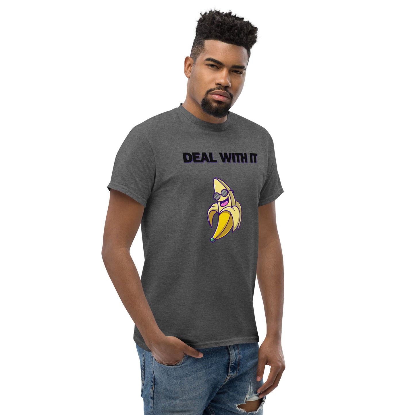 Mostre sua atitude com a t-shirt clássica unissexo "Deal with it"