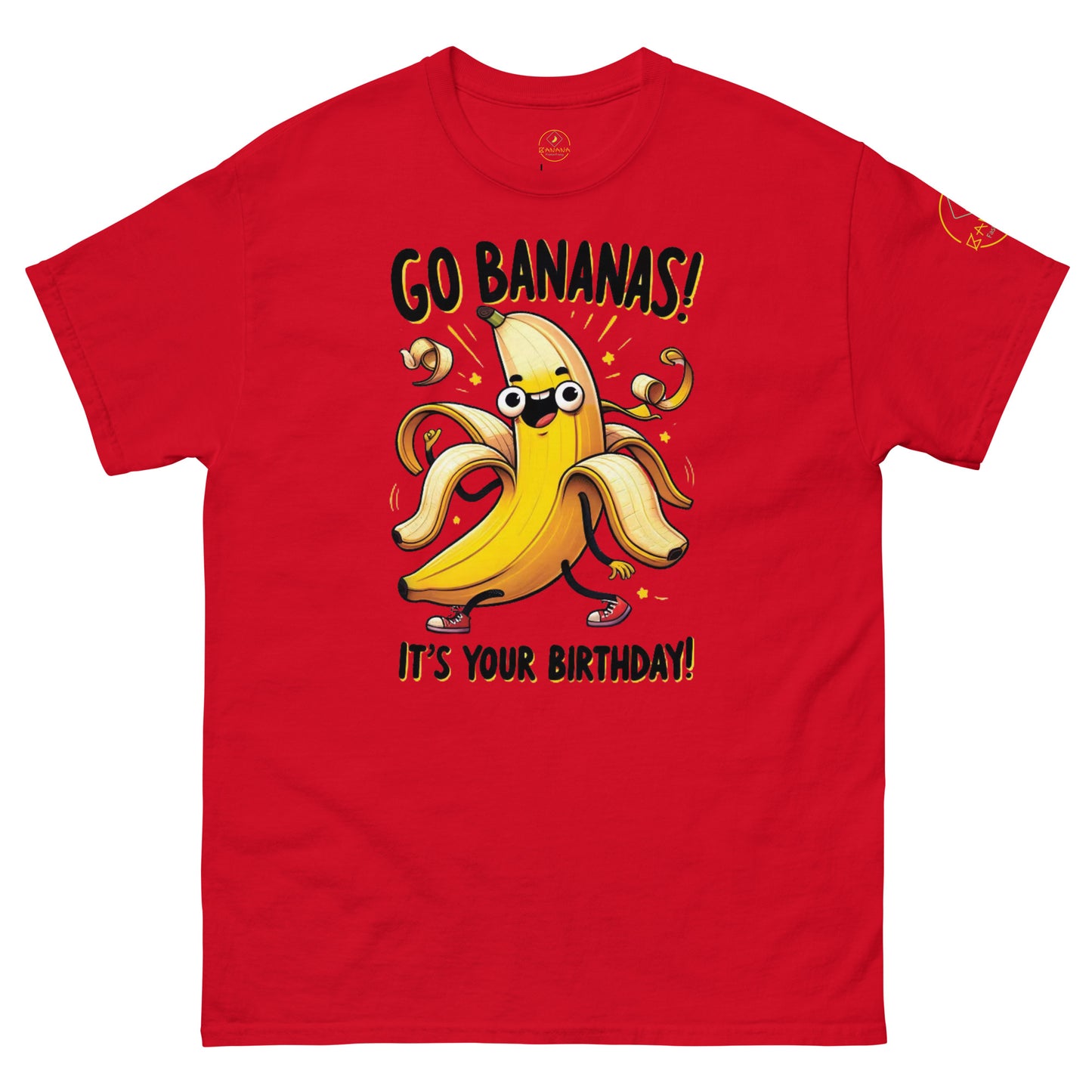 T-shirt clássica unissexo Go Bananas Birthday