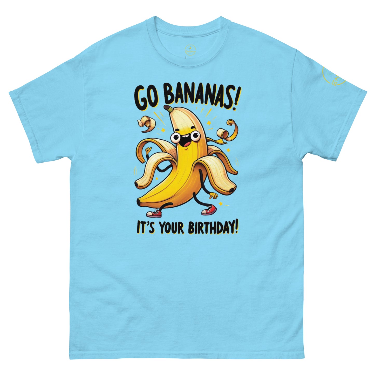 T-shirt clássica unissexo Go Bananas Birthday