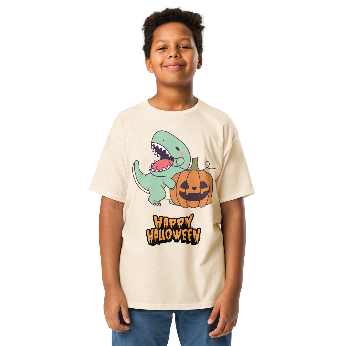 T-shirt Jovem Halloween Dinosaur