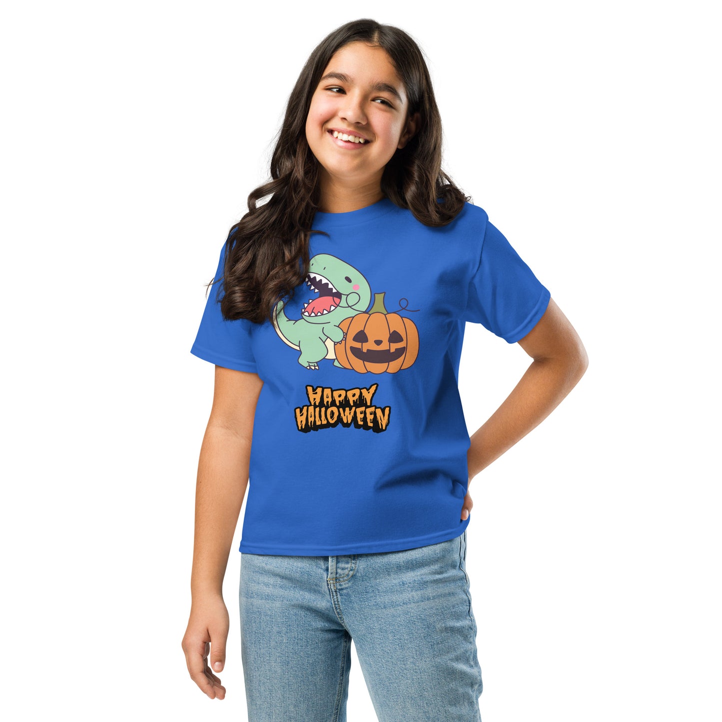 T-shirt Jovem Halloween Dinosaur