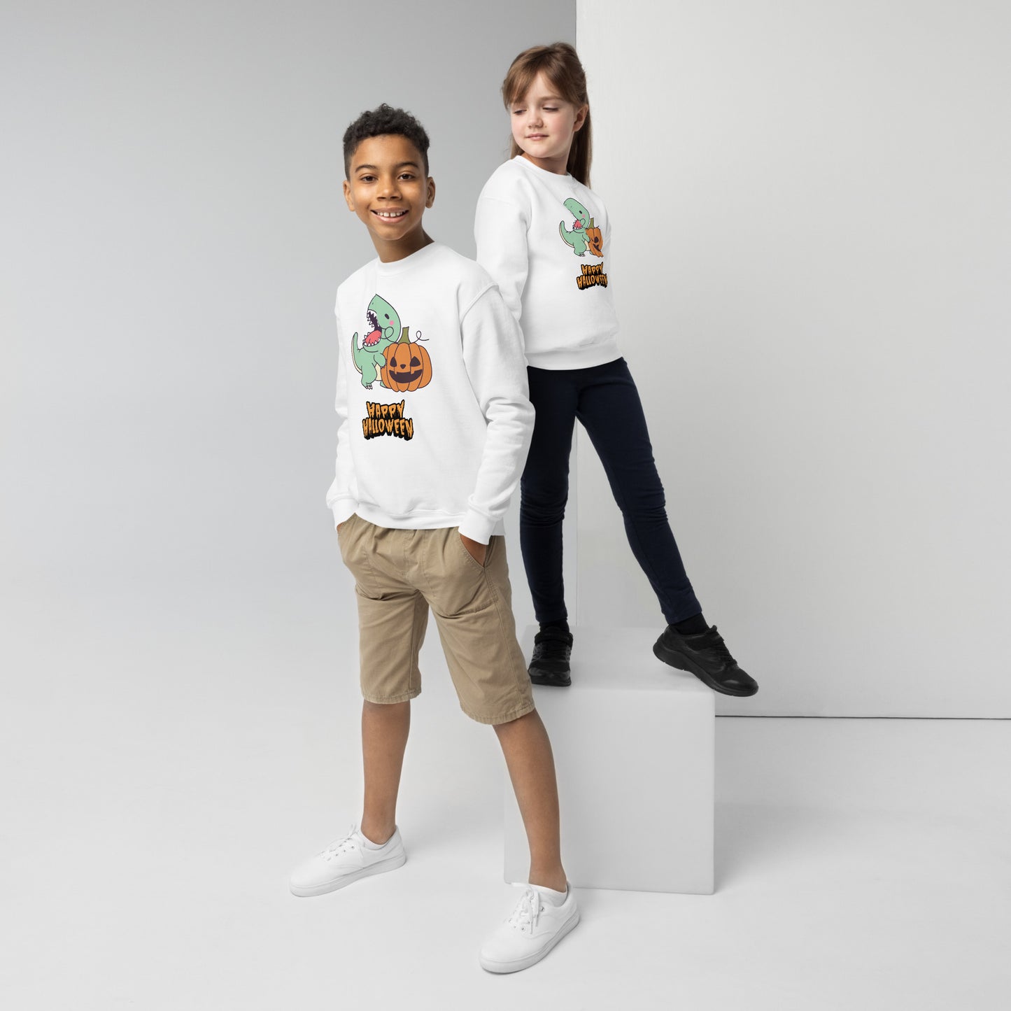 Sweatshirt juvenil dinossauro Halloween